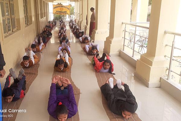 8th International Yoga Day celebrated at MVM Pithoragarh.	