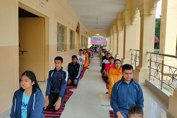 8th International Yoga Day celebrated at MVM Pithoragarh.	